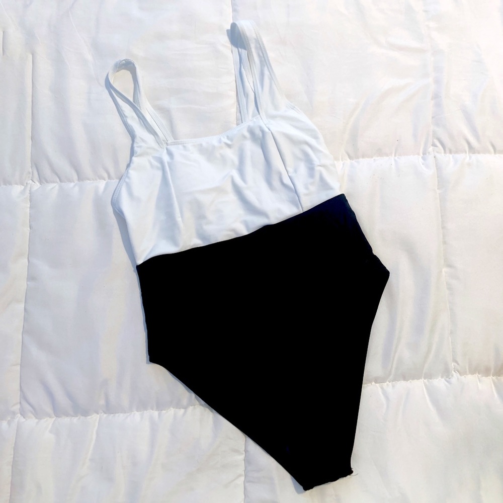 Black & White Colorblock One Piece